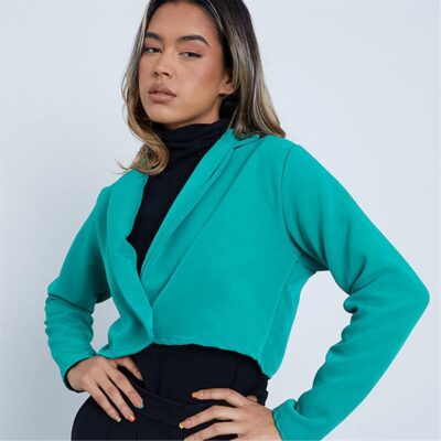 I Saw It First Cropped Button Front Blazer